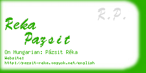 reka pazsit business card