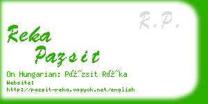 reka pazsit business card